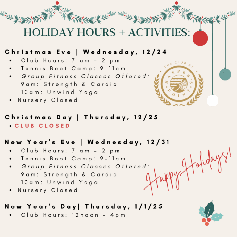 Holiday Hours and Activities 2025